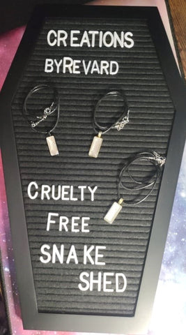 Cruelty Free Snake Shed Mini Rectangle Necklace