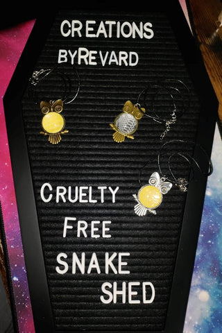 Cruelty Free Snake Shed Owl ( Belly Piece ) Necklace
