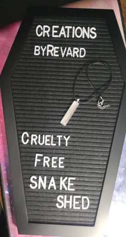 Cruelty Free Snake Shed Large Rectangle Necklace